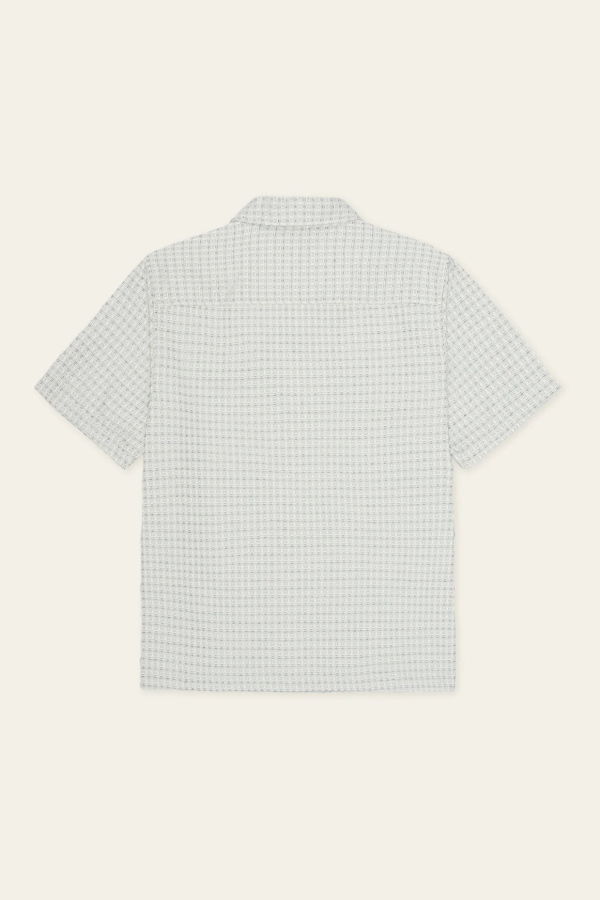 LES DEUX Check Seersucker Short Sleeve Shirt