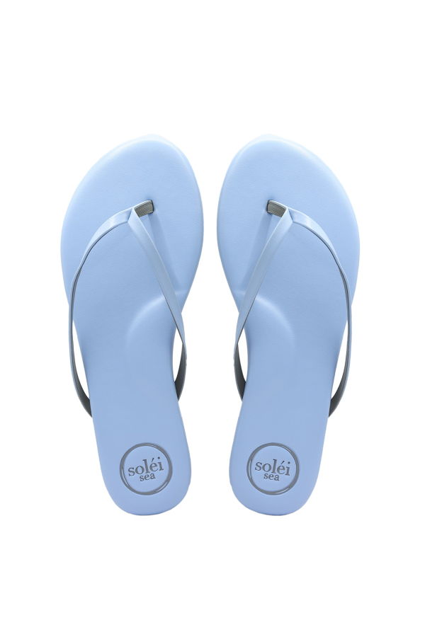 Solei Sea Indie Classic Thin Strap Sandal - Metallic Blue Sky