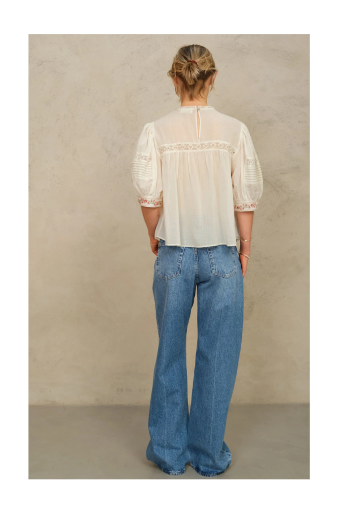 M.A.B.E Fleur Emb Short Sleeve Top - Image 3 of 3