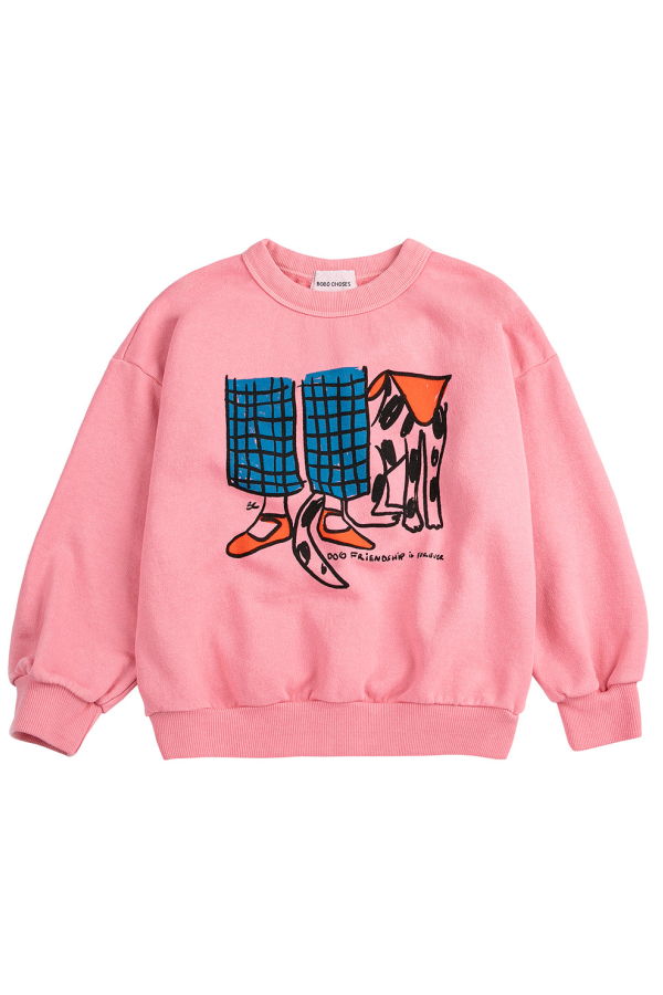 KIDS Bobo Choses Dog Friendship Print Sweatshirt - Pink