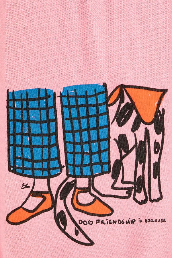 KIDS Bobo Choses Dog Friendship Print Sweatshirt - Pink