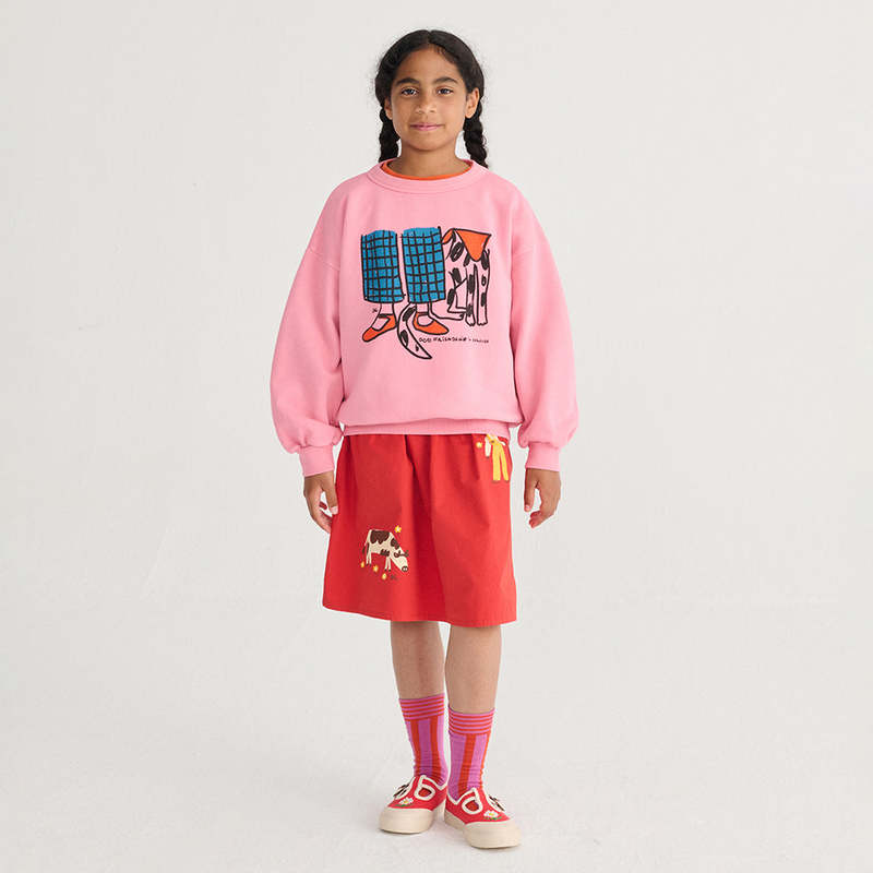 KIDS Bobo Choses Dog Friendship Print Sweatshirt - Pink