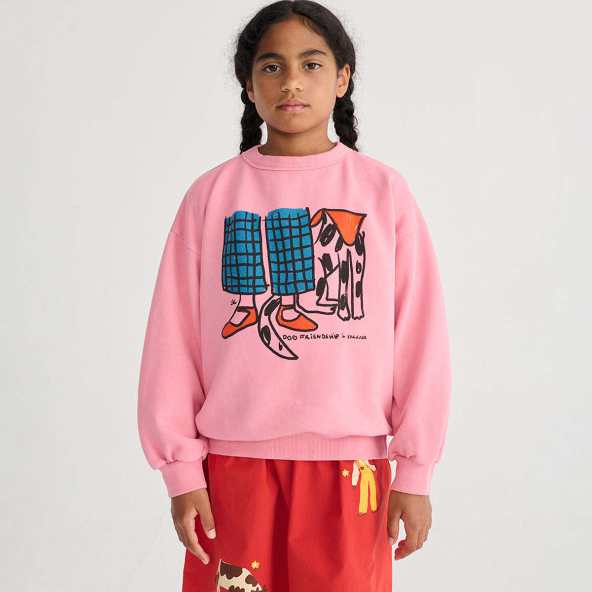 KIDS Bobo Choses Dog Friendship Print Sweatshirt - Pink - Image 4 of 4