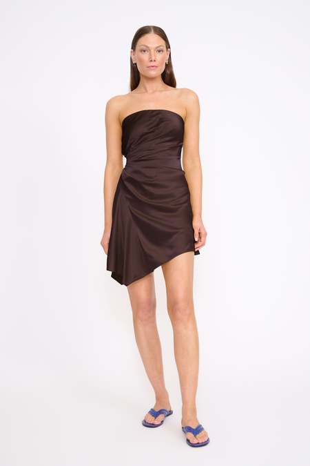 staud mini vincent dress black STAUD, Mini Vincent Dress in Black, Size XL main image 0