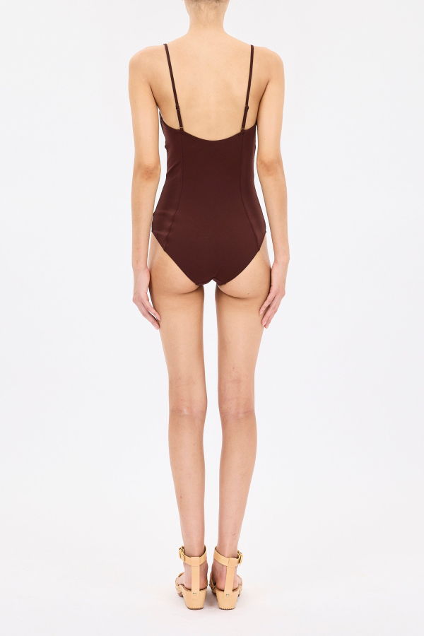 Ulla Johnson Dalila Ruched Maillot Swimsuit - Urchin
