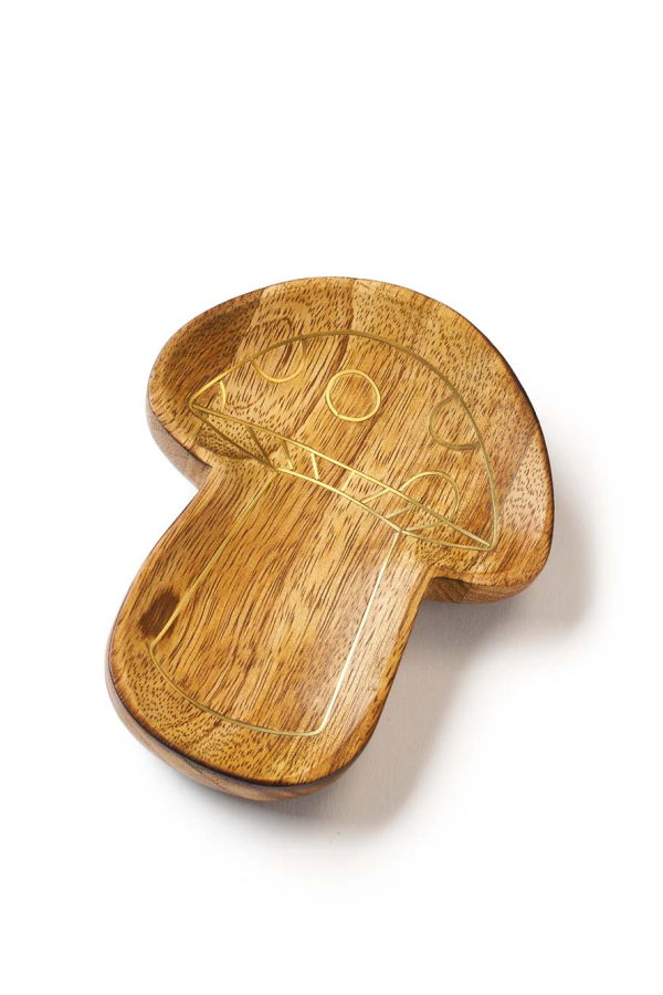 Matr Boomie Drishti Mushroom Trinket Dish - Brass Inlay