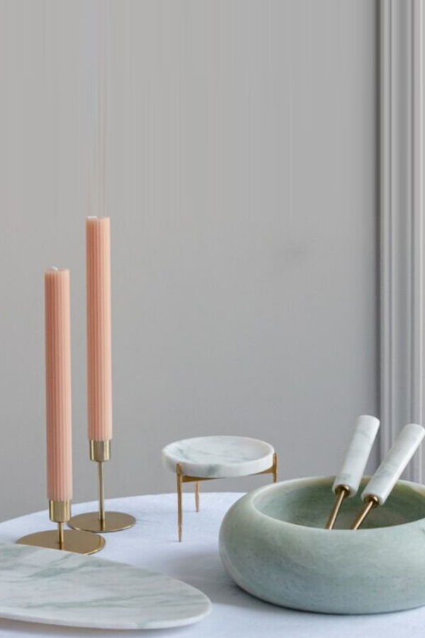 Be Home Kent Gold Taper Candle Holder, Short