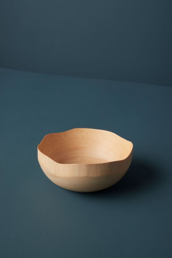 Be Home Kiln Mango Wood Wave Edge Bowl, Small