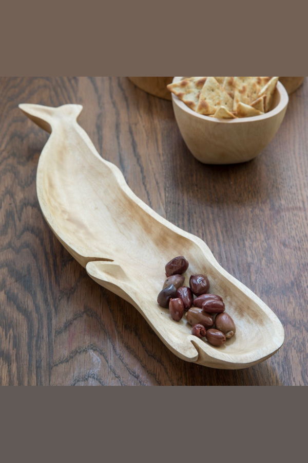 Be Home Kiln Mango Wood Whale Dish