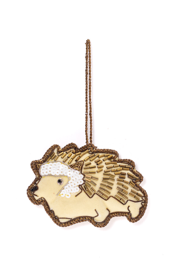 Matr Boomie Larissa Plush Hedgehog Beaded Fabric Ornament Embroidered