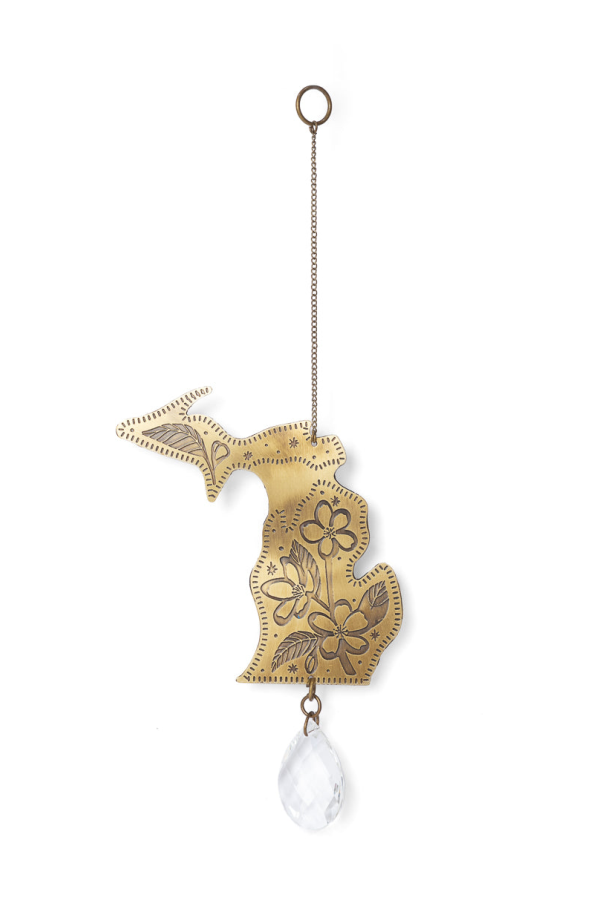 Matr Boomie Michigan State Apple Blossom Engraved Suncatcher