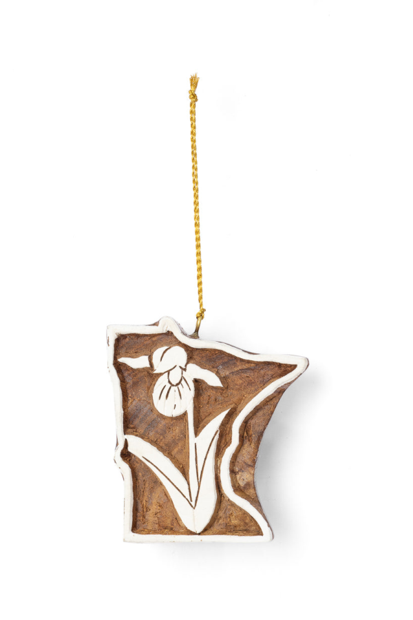 Matr Boomie Minnesota State Lady Slipper Hand Carved State Flower Ornament