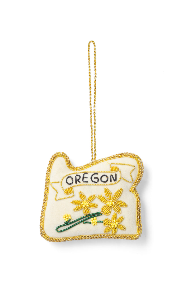 Matr Boomie Oregon State Grape Beaded Fabric Embroidered Ornament