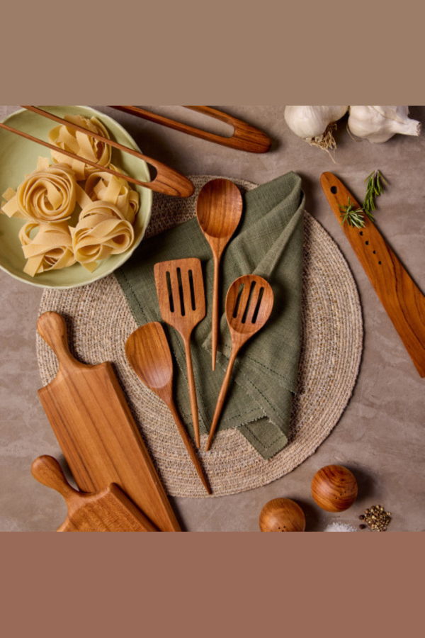 Be Home Padma Teak Mini Kitchen Utensils