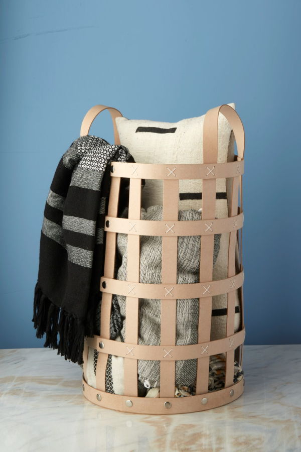 Be Home Pali Recycled Leather Everything Basket