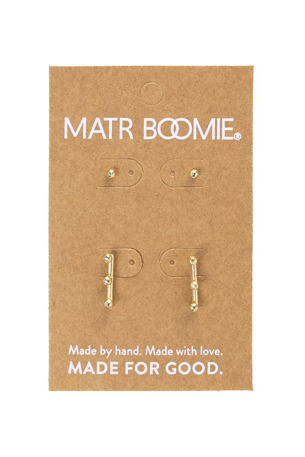 Matr Boomie Pari Dot Bar Earring Set of 2