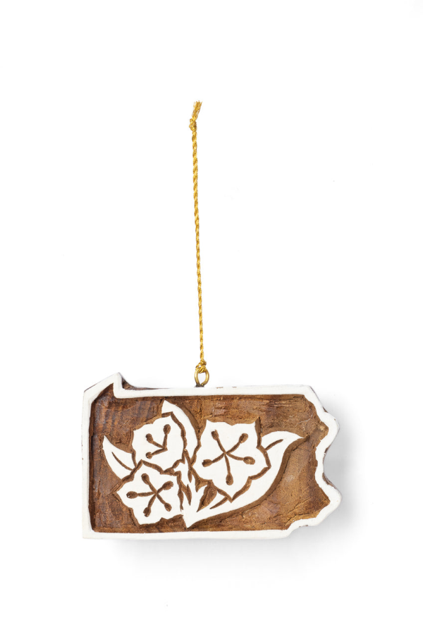 Matr Boomie Pennsylvania State Mountain Laurel Ornament - Hand Carved State Flower