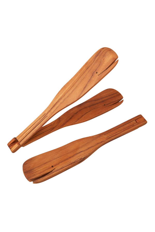 Be Home Teak Whale Flip Tongs