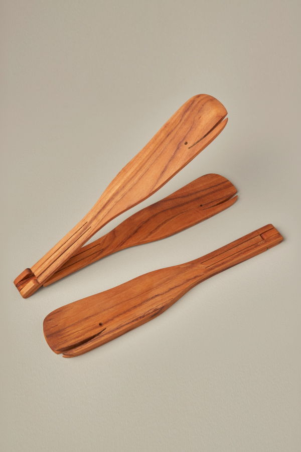 Be Home Teak Whale Flip Tongs
