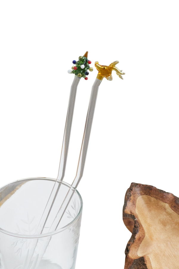 Be Home Tree Glass Swizzle Sticks Set of 4