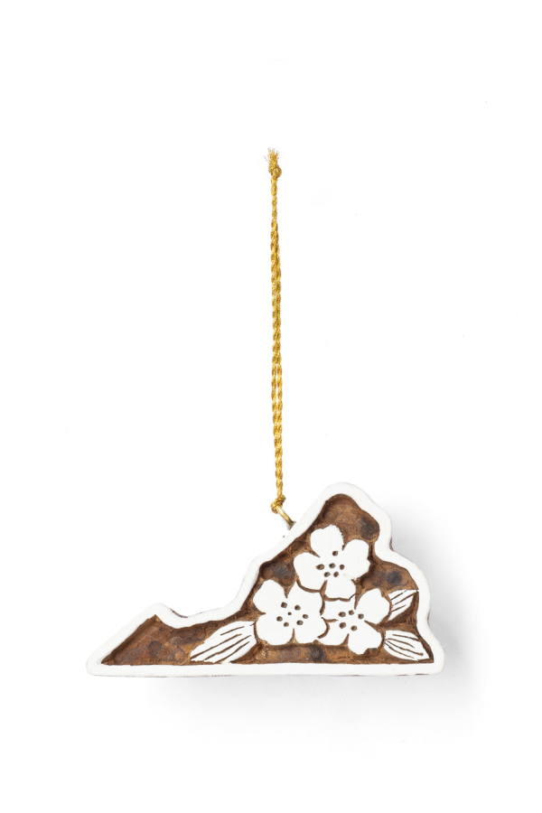 Matr Boomie Virginia State Dogwood Ornament - Hand Carved State Flower