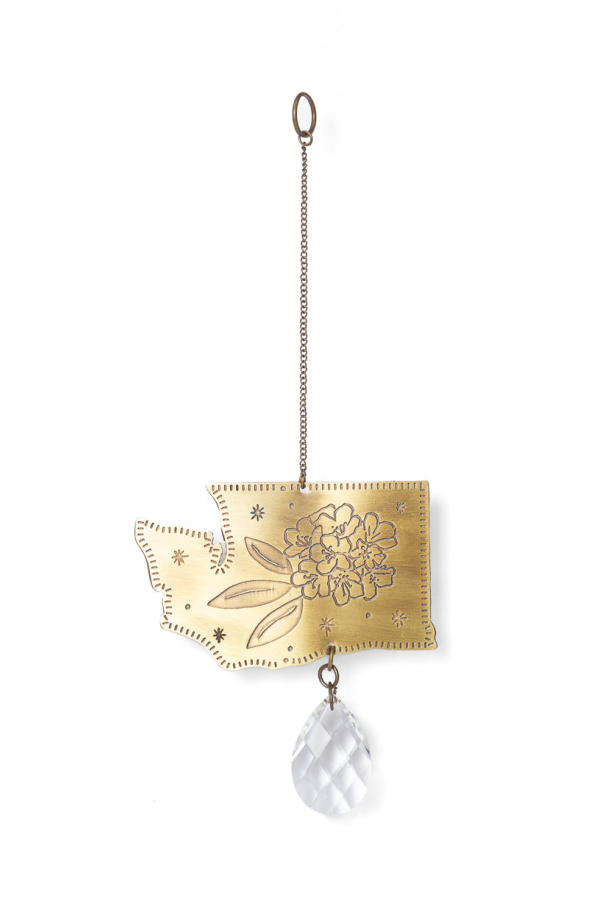 Matr Boomie Washington State Rhododendron Engraved Suncatcher