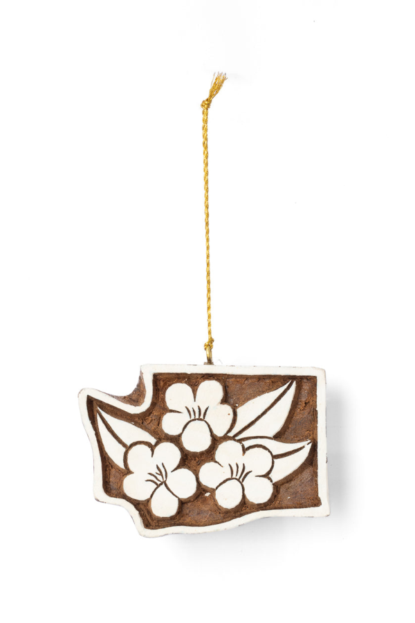 Matr Boomie Washington State Rhododendron Hand-Carved State Flower Ornament