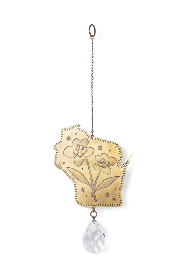 Matr Boomie Wisconsin State Violet Engraved Suncatcher