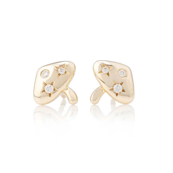Zofia Day Mushroom Stud Earrings - Gold
