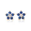 Zofia Day Tiny Sapphire Flower Studs Earrings - Thumbnail 1