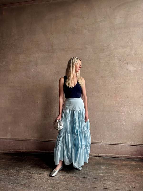 Ulla Johnson Davina Drop Waist Maxi Skirt - Adriatic Blue