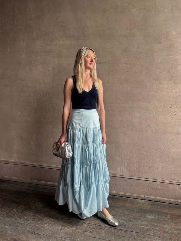 Ulla Johnson Davina Drop Waist Maxi Skirt - Adriatic Blue