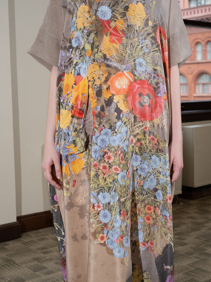 Anntian Silk Dress, Print F at Stand Up Comedy