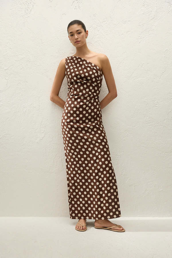 faithfull the brand brown dress Paloma linen maxi dress - brown