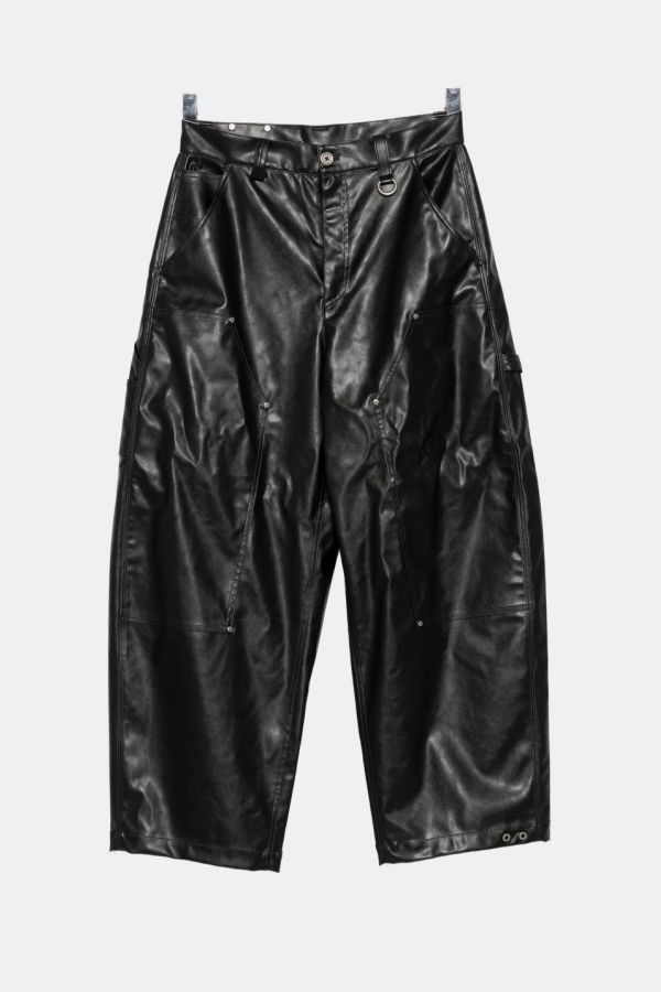Team Wang Reset Faux Leather Wide-Leg Trousers
