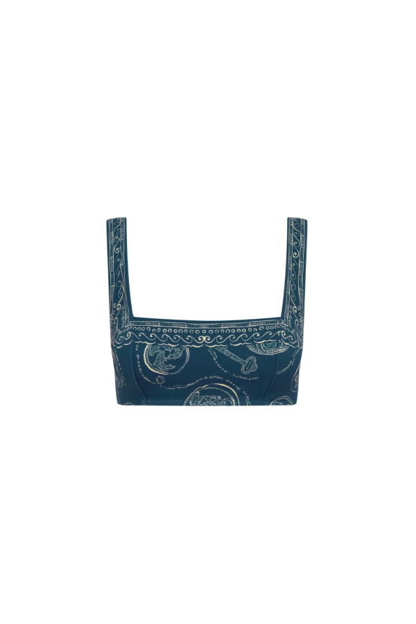 ALÉMAIS Lucky Square Neck Bikini Top - Blue
