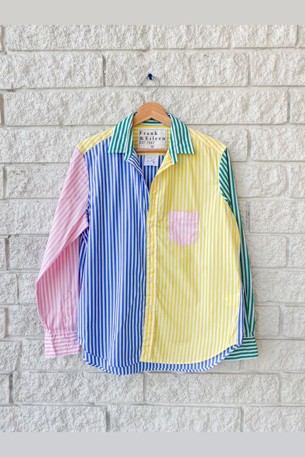 Frank & Eileen Eileen Relaxed Button-Up Shirt - Colorblock Stripe