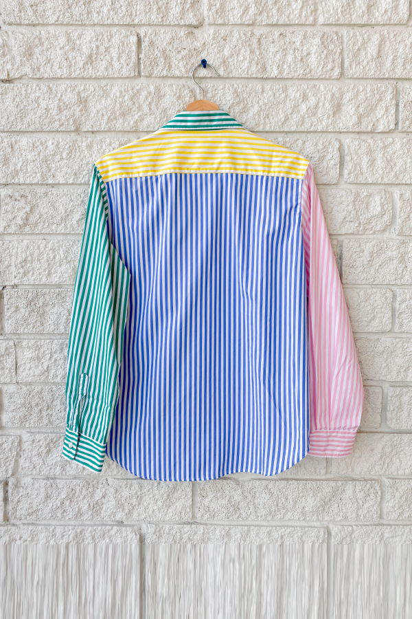 Frank & Eileen Eileen Relaxed Button-Up Shirt - Colorblock Stripe