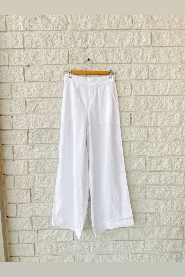 Frank & Eileen Patch Pocket Pull On Pant - White