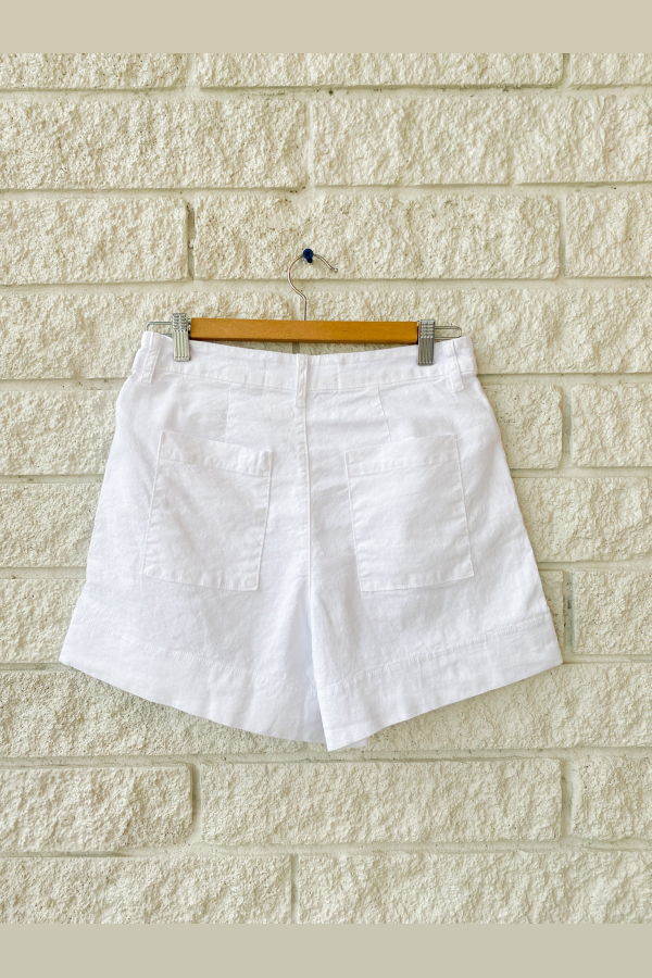 Frank & Eileen Waterford Walking Short - White Performance Linen