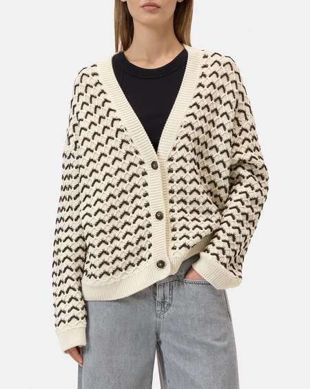 White Mohair Ribbed Cardigan | Garmentory