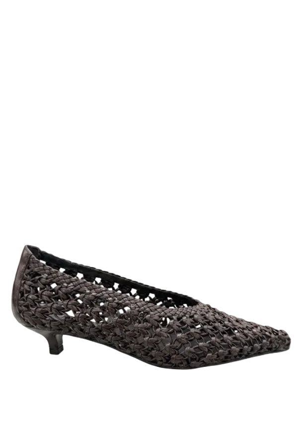 Totême Sharp Woven Kitten Heel Pumps