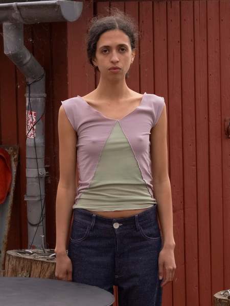 Baserange Nida Tank - Bar Green | Garmentory