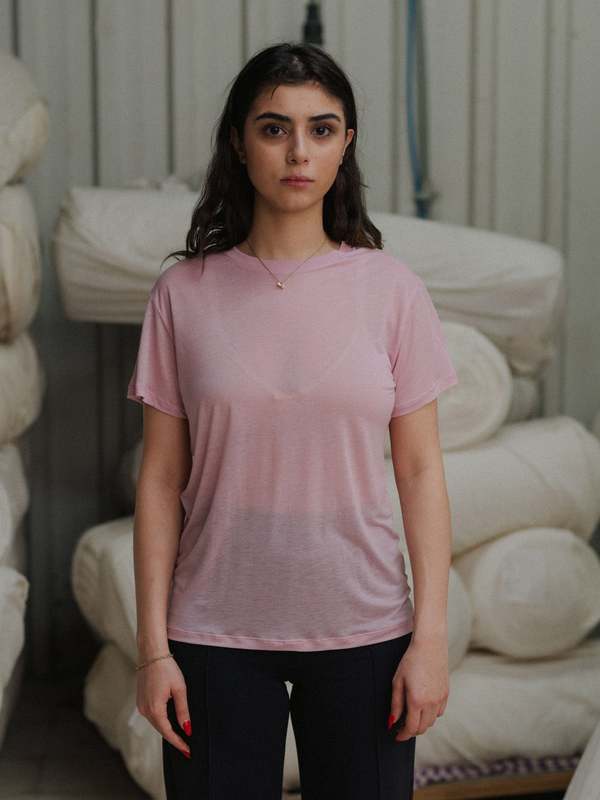 Baserange Tee Shirt Bamboo Lyocell Top - Doro Pink | Garmentory