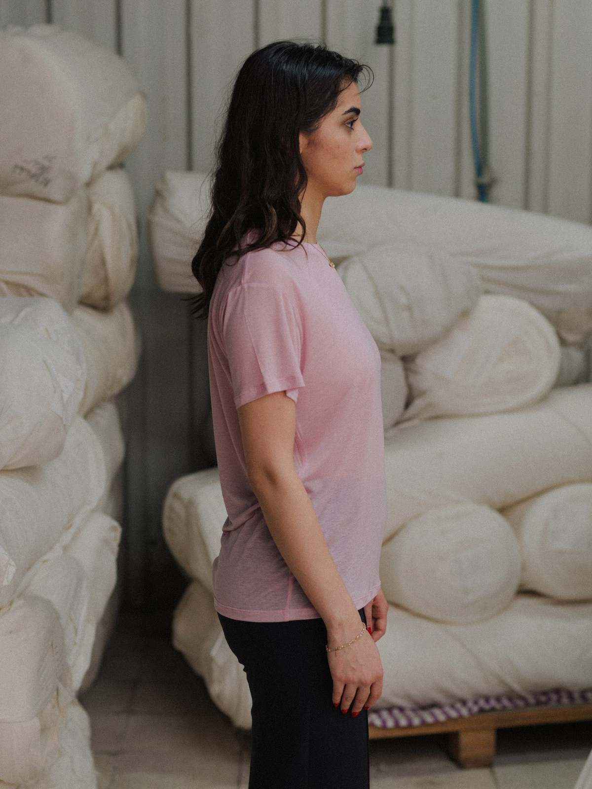Baserange Tee Shirt Bamboo Lyocell Top - Doro Pink | Garmentory