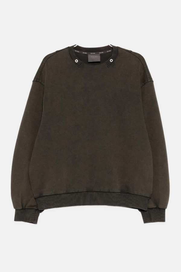 Team Wang Green Reset Washed Crew-Neck Sweatshirt