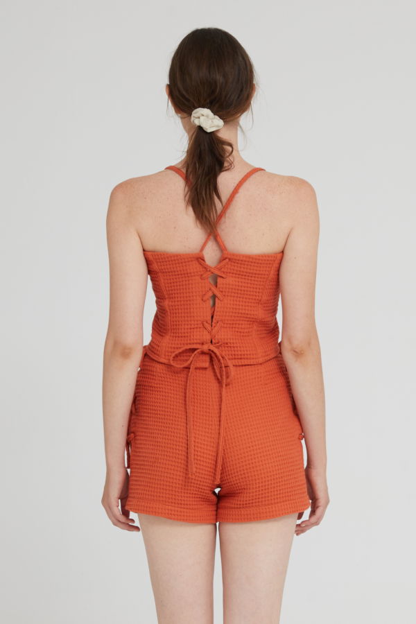 Aniela Parys Lunes waffle Shorts - orange