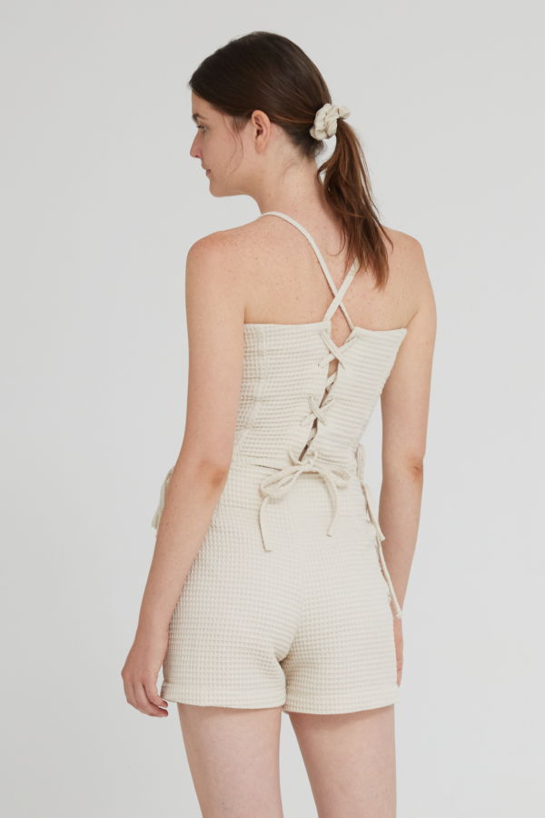 Aniela Parys Lunes Waffle Shorts - cream