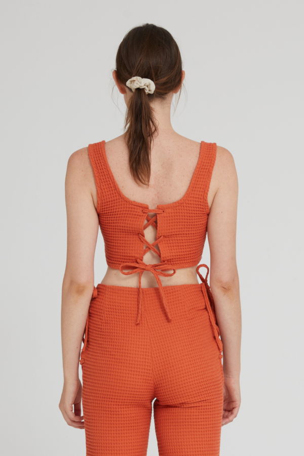 Aniela Parys Eullia Waffle Top - orange