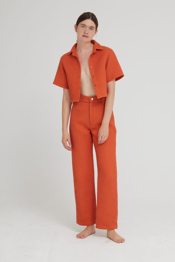 Aniela Parys Mera Waffle Shirt - orange